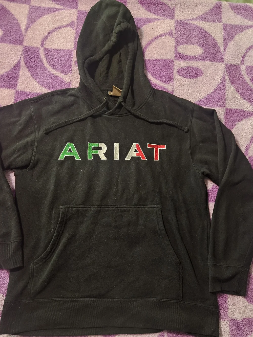Ariat Black Pullover Hoodie with Multicolor Logo